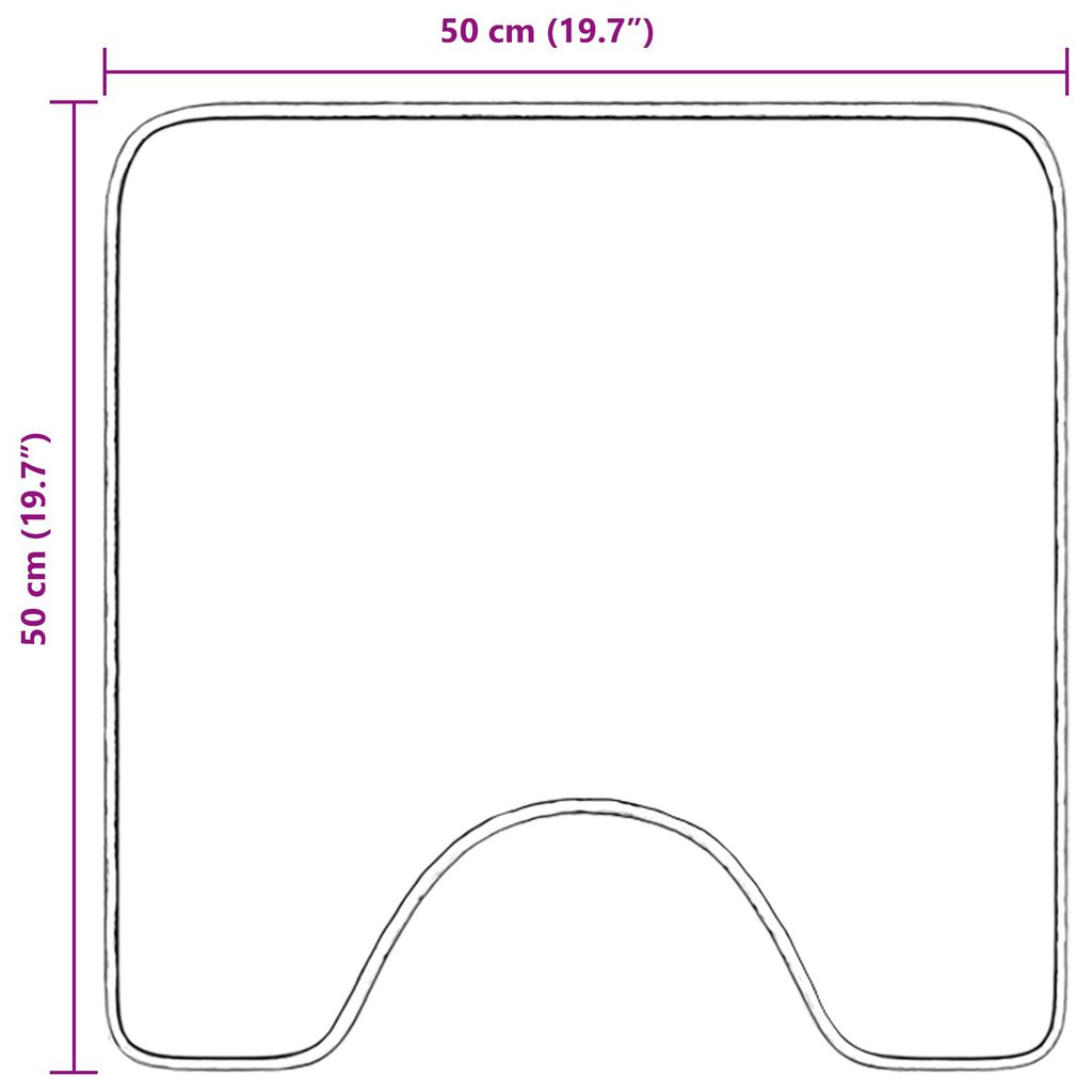 vidaXL Πατάκι Μπάνιου U-Σχήματος Κόκκινο 50x50 cm Πολυπροπυλένιο Αντιολισθητικό