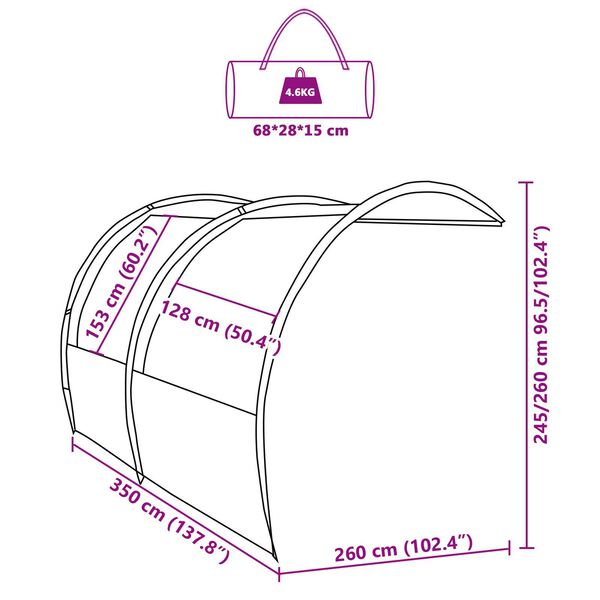 vidaXL Τέντα ανθεκτική στο νερό 260 x 350 x 260 εκ.