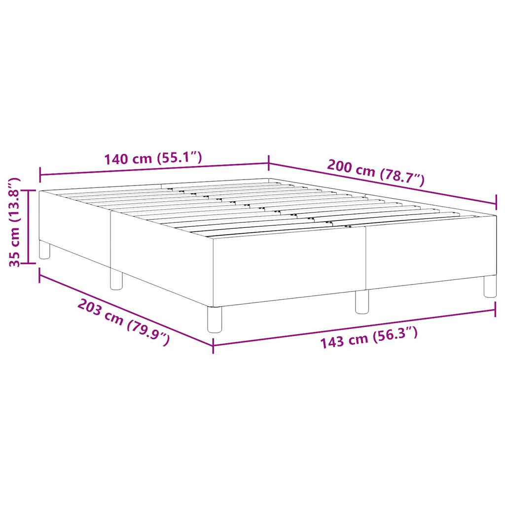 vidaXL Κρεβάτι Φωτεινό Πράσινο Γκρι 140x200 εκ από Υφασμάτινη Κόρντουρα