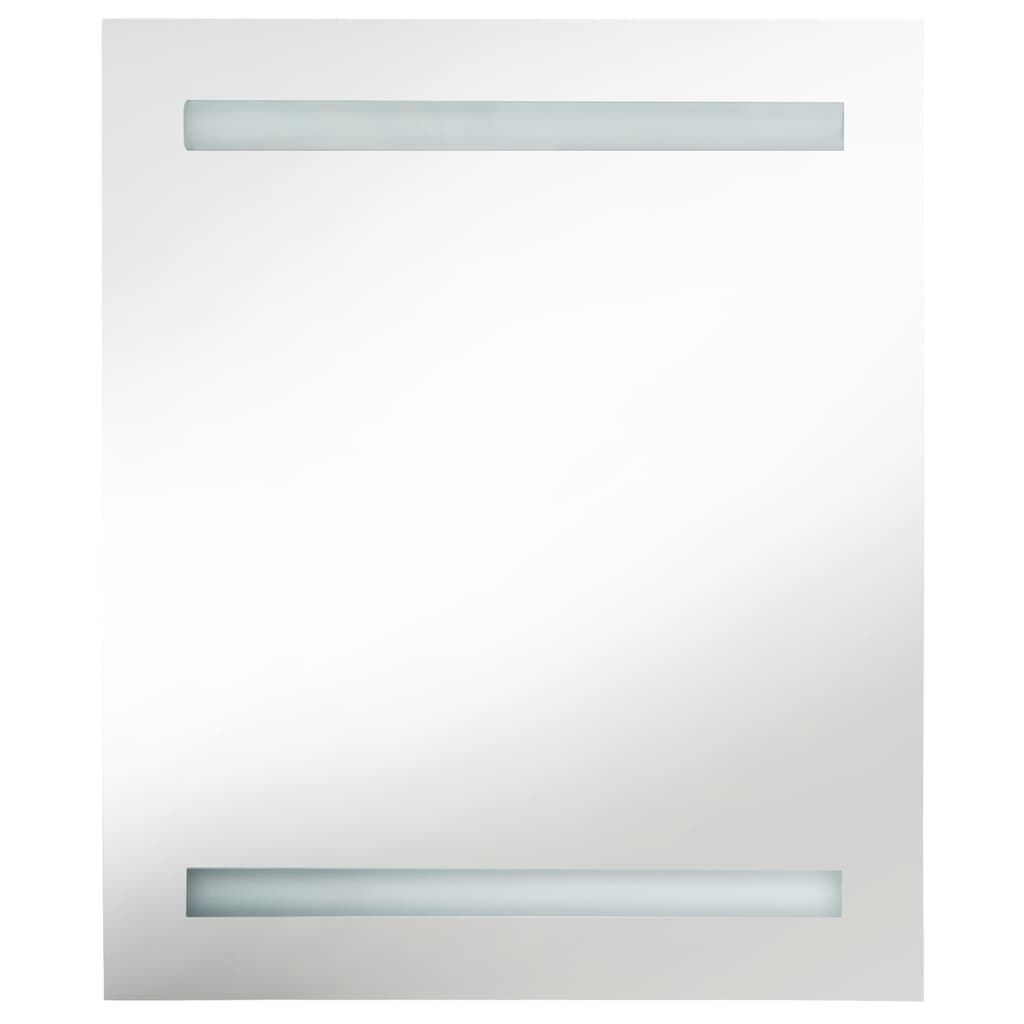 vidaXL Καθρέφτης Μπάνιου με Ντουλάπι / LED Μαύρο 50 x 14 x 60 εκ.