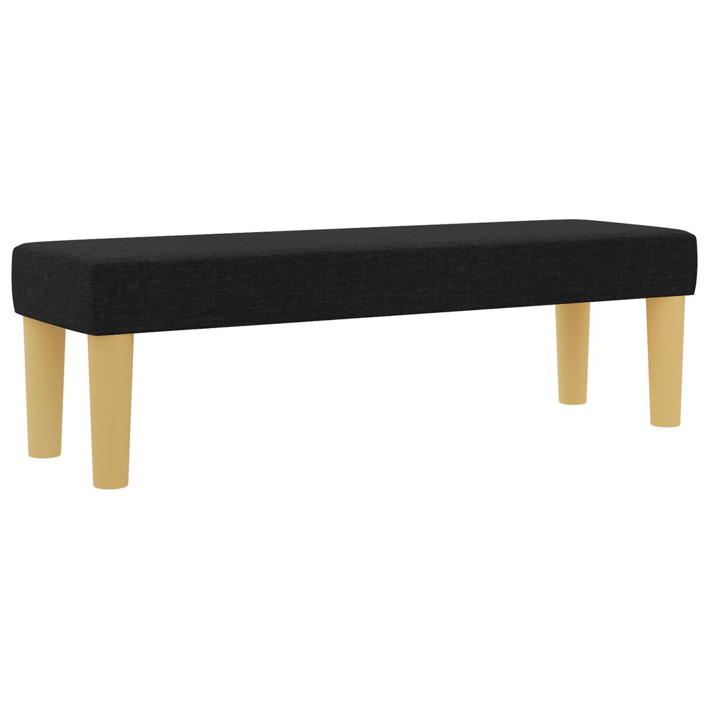 vidaXL Κρεβάτι Box Spring με Στρώμα & Πάγκο Μαύρο 120x190 εκ Ύφασμα