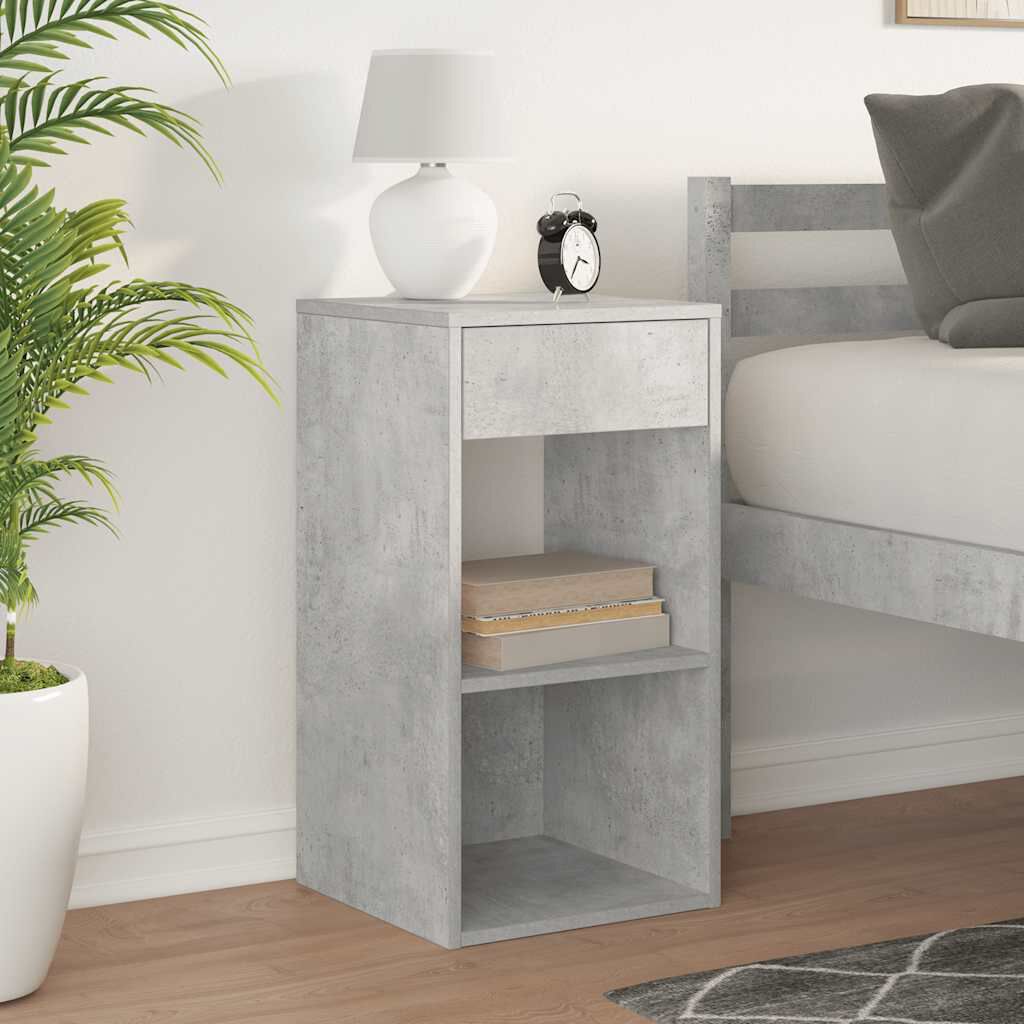 vidaXL Κομοδίνο με συρτάρι Γκρι Σκυροδέματος 35x34x66,5 εκ.