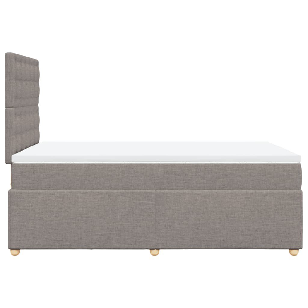 vidaXL Κρεβάτι Boxspring με Στρώμα Taupe 120x200 εκ. Υφασμάτινο