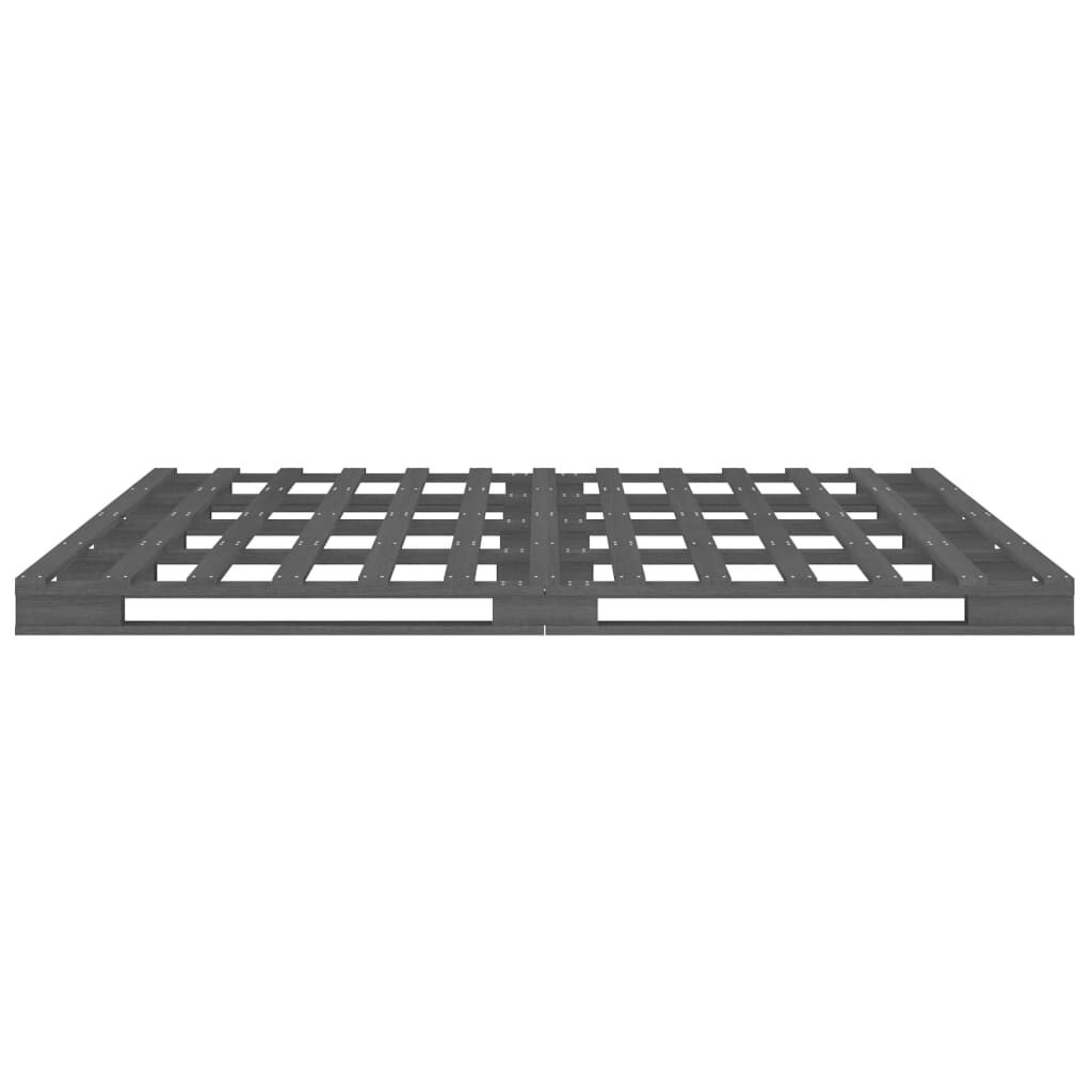 vidaXL Κρεβάτι από Παλέτες Γκρι 120x190 εκ. Μασίφ Πεύκο Small Double