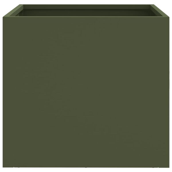 vidaXL Ζαρντινιέρα Λαδί 32x30x29 εκ. από Χάλυβα