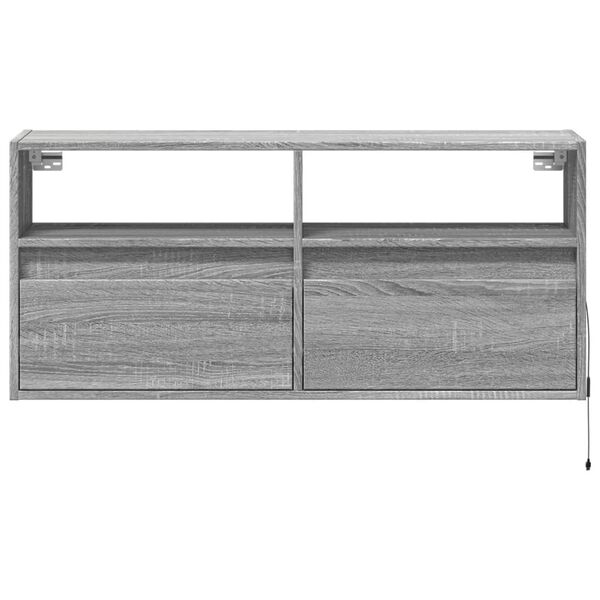 vidaXL Έπιπλο Τοίχου Τηλεόρασης με LED Γκρι Sonoma 100x31x45 εκ.