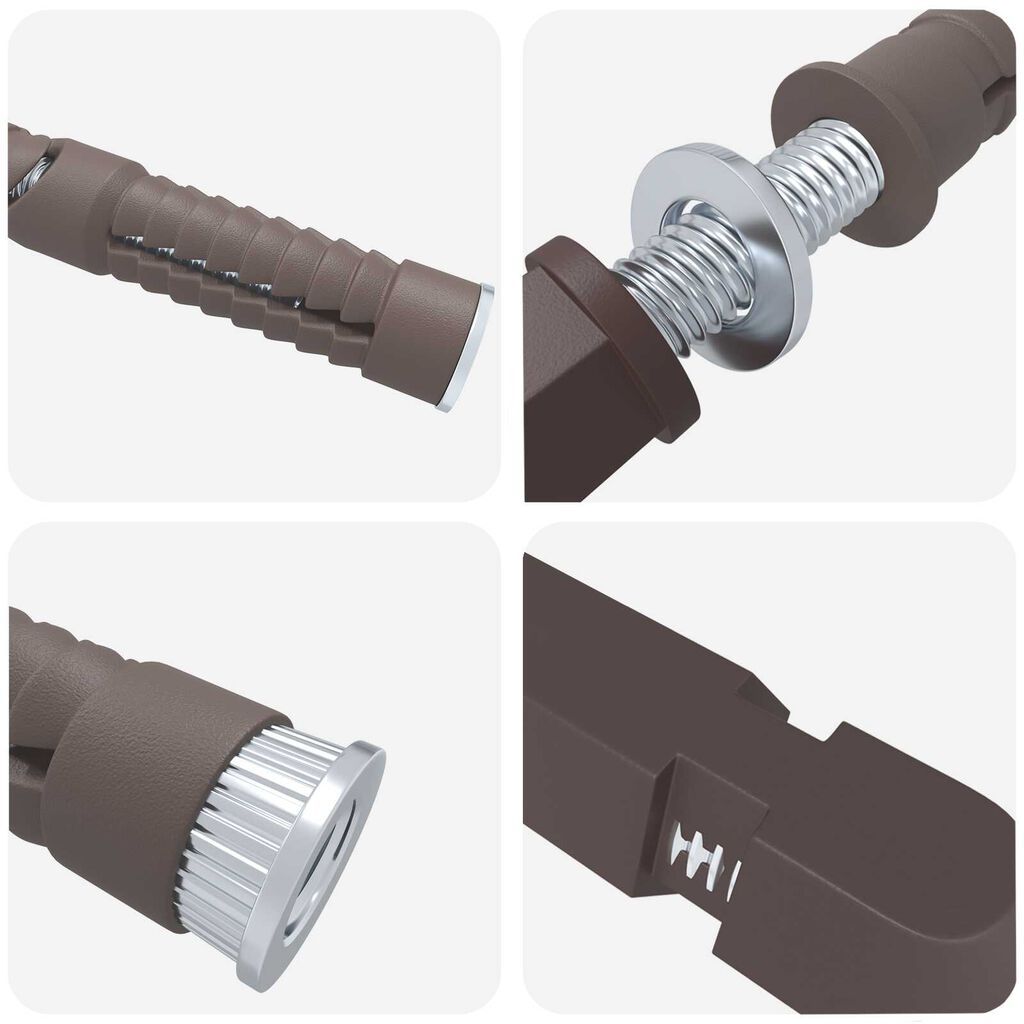 vidaXL Βραχίονες αιωρούμενου ραφιού 12 pcs Καφέ Ø10 x 170 mm Ατσάλι
