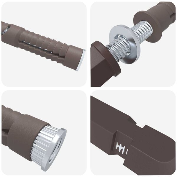 vidaXL Βραχίονες αιωρούμενου ραφιού 12 pcs Καφέ Ø10 x 170 mm Ατσάλι