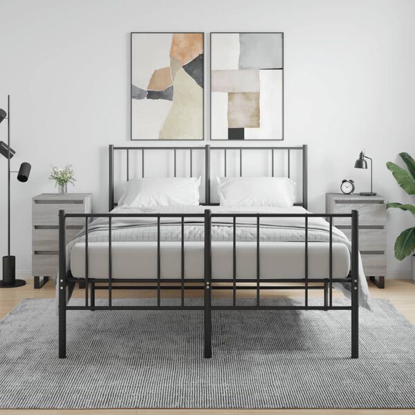vidaXL Κομοδίνα 2 τεμ. Γκρι Sonoma 40x35x69 εκ. από Επεξεργασμένο Ξύλο
