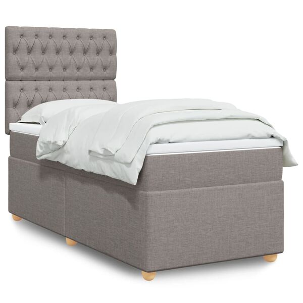 vidaXL &Kappa;&rho;&epsilon;&beta;ά&tau;&iota; Boxspring &mu;&epsilon; &Sigma;&tau;&rho;ώ&mu;&alpha; Taupe 80x200 &epsilon;&kappa;. &Upsilon;&phi;&alpha;&sigma;&mu;ά&tau;&iota;&nu;&omicron;