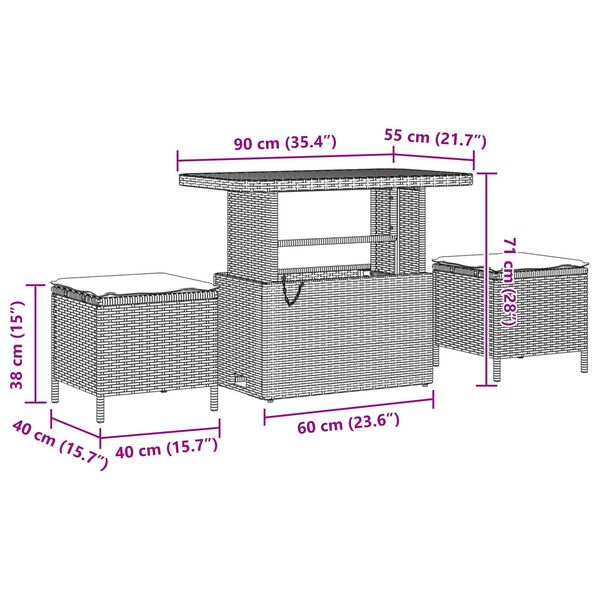 vidaXL Σετ Καναπέ Κήπου με μαξιλάρι 8 pcs Μπεζ Πολυ ράταν