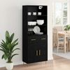 vidaXL Highboard &Mu;&alpha;ύ&rho;&eta; &Omicron;&xi;&upsilon;ά 69,5 x 34 x 180 &epsilon;&kappa;. &Epsilon;&pi;&epsilon;&xi;&epsilon;&rho;&gamma;&alpha;&sigma;&mu;έ&nu;&omicron; &xi;ύ&lambda;&omicron;