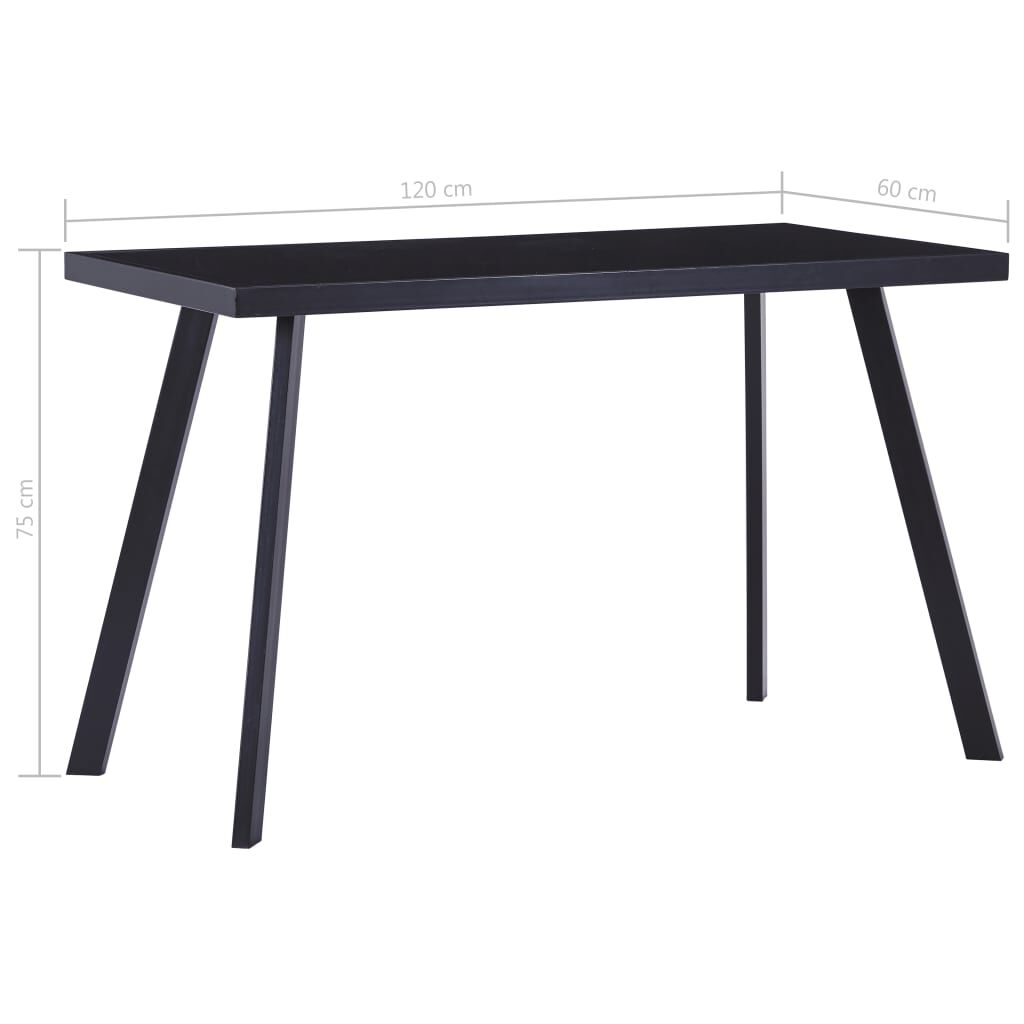 vidaXL Τραπεζαρία Μαύρη 120 x 60 x 75 εκ. από Ψημένο Γυαλί