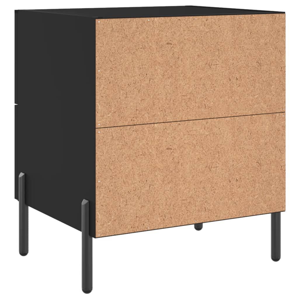 vidaXL Κομοδίνα 2 τεμ. Μαύρα 40 x 35 x 47,5 εκ. από Επεξεργασμένο Ξύλο