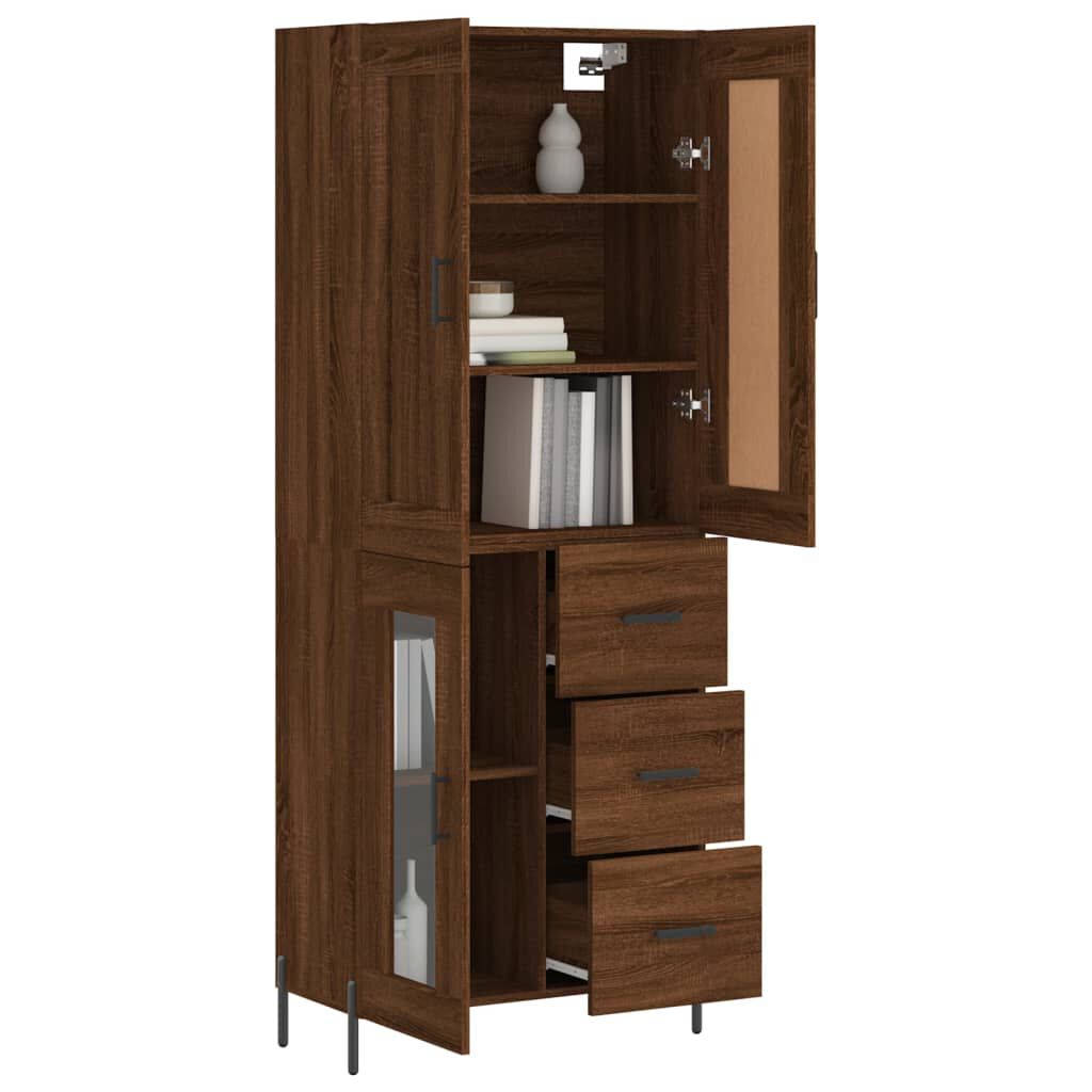 vidaXL Ντουλάπι Καφέ Δρυς 69,5 x 34 x 180 εκ. από Επεξεργασμένο Ξύλο