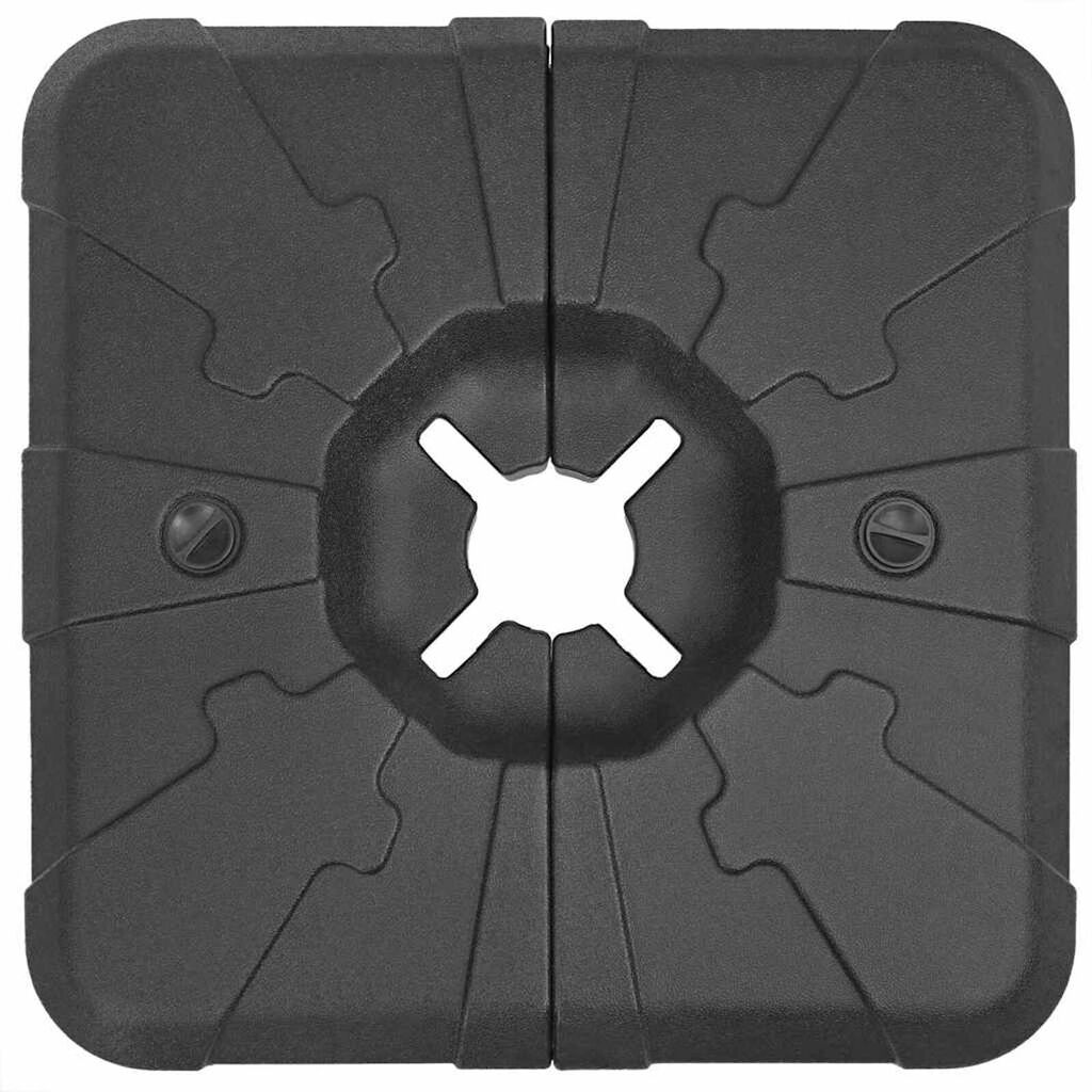 vidaXL Σετ Βάσης Ομπρέλας 2 pcs Μαύρο 88.5 x 88.5 x 12 εκ. Πλαστικό