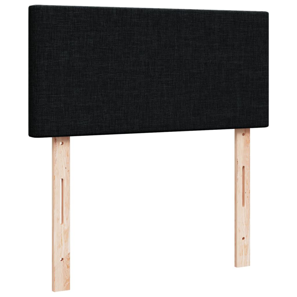 vidaXL Κρεβάτι Boxspring με Στρώμα Μαύρο 90x200 εκ. Υφασμάτινο
