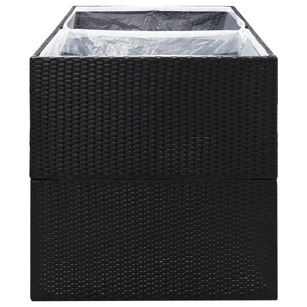 vidaXL Ζαρντινιέρα Κήπου Μαύρη 157 x 80 x 80 εκ. από Συνθετικό Ρατάν