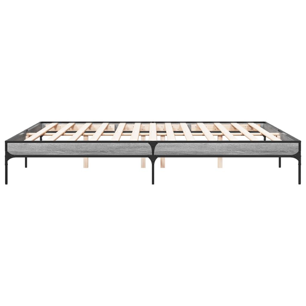 vidaXL Πλαίσιο Κρεβατιού Γκρι Sonoma 180x200 εκ. Επεξ. Ξύλο & Μέταλλο