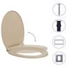 vidaXL Κάλυμμα Λεκάνης με Soft Close &amp; Quick Release Οβάλ Μπεζ