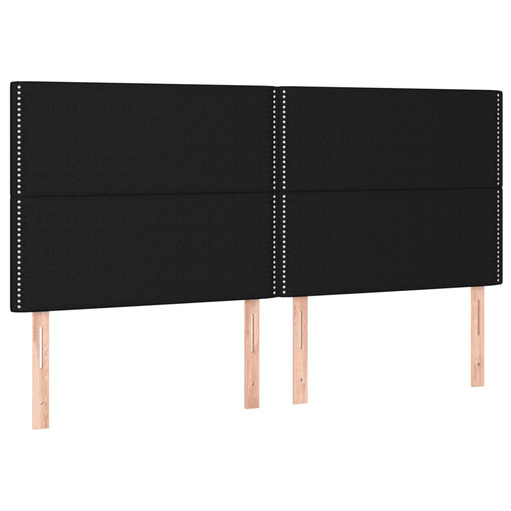 vidaXL Κρεβάτι Boxspring με Στρώμα & LED Μαύρο 200x200 εκ. Υφασμάτινο