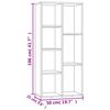 vidaXL Βιβλιοθήκη Γκρι του Σκυροδέματος 50x25x106 εκ. από Επεξ. Ξύλο