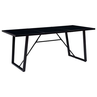 vidaXL Τραπεζαρία Μαύρη 180 x 90 x 75 εκ. από Ψημένο Γυαλί