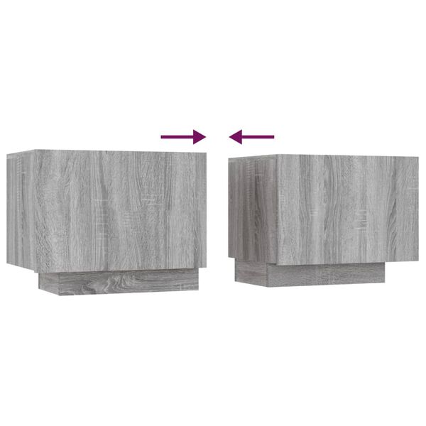 vidaXL Σετ Επίπλων Τηλεόρασης 3 Τεμ LED Γκρι Sonoma Επεξεργασμένο Ξύλο
