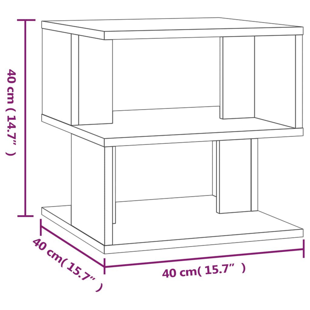 vidaXL Βοηθητικό Τραπέζι Καπνιστή Δρυς 40x40x40 εκ. Επεξεργασμένο Ξύλο