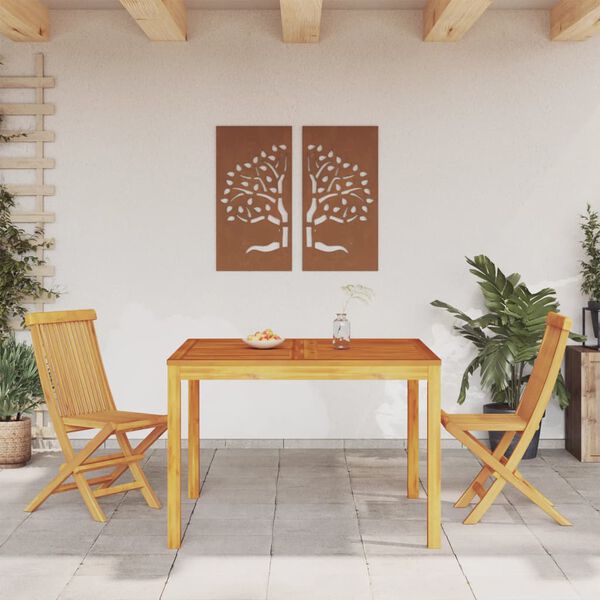 vidaXL Τραπεζαρία Κήπου 110x110x75 εκ. από Μασίφ Ξύλο Ακακίας