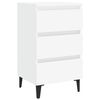 vidaXL Κομοδίνα 2 τεμ. Λευκά 40 x 35 x 69 εκ. με Μεταλλικά Πόδια