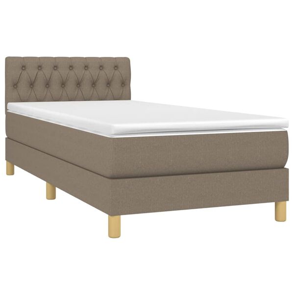 vidaXL &Kappa;&rho;&epsilon;&beta;ά&tau;&iota; Boxspring &mu;&epsilon; &Sigma;&tau;&rho;ώ&mu;&alpha; & LED Taupe 100x200 &epsilon;&kappa;. &Upsilon;&phi;&alpha;&sigma;&mu;ά&tau;&iota;&nu;&omicron;