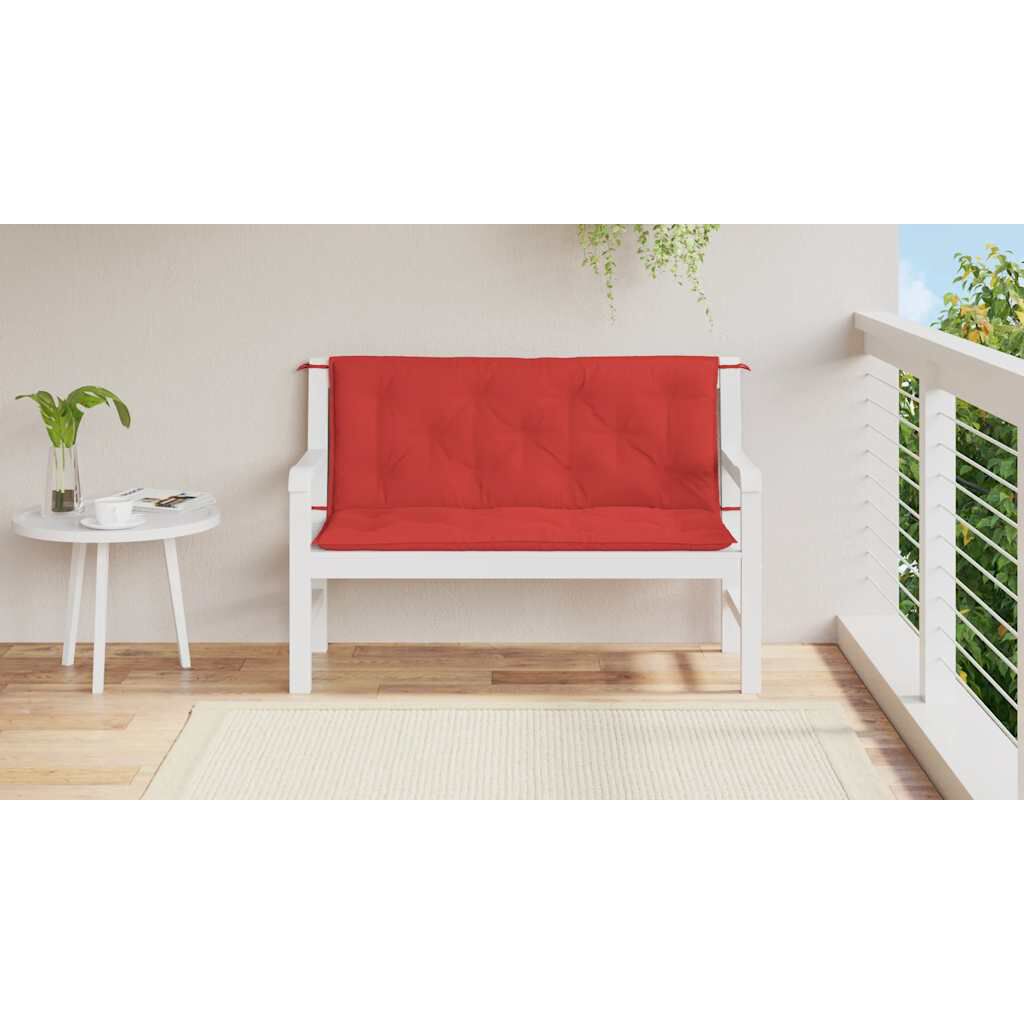 vidaXL Μαξιλάρι Πάγκου Κήπου Κόκινο 120x(50+50)x7 εκ. Ύφασμα Oxford