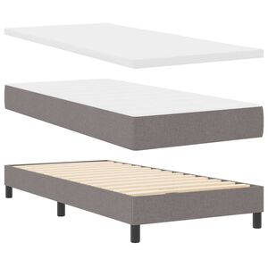 vidaXL Κρεβάτι box spring με στρώμα με στρώμα Taupe 80 x 200 cm ύφασμα