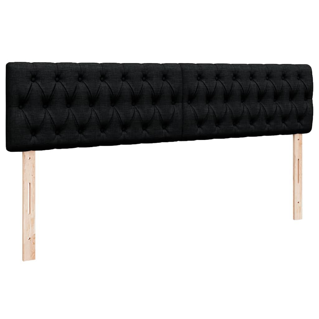 vidaXL Οθωμανικό κρεβάτι με στρώμα Μαύρο 200x200 cm Ύφασμα