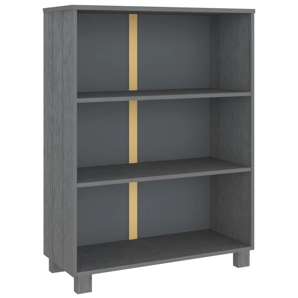 vidaXL Βιβλιοθήκη HAMAR Σκ. Γκρι 85 x 35 x 112 εκ. Μασίφ Ξύλο Πεύκου