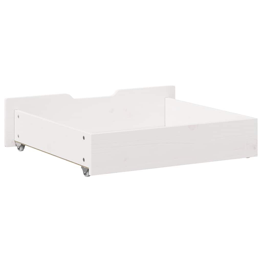 vidaXL Συρτάρια Κρεβατιού 2 τεμ Λευκό 65x55x17 εκ. Μασίφ Ξύλο Πεύκου