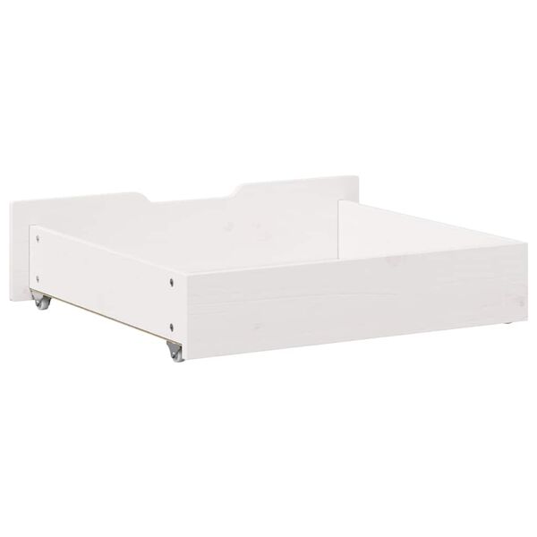 vidaXL Συρτάρια Κρεβατιού 2 τεμ Λευκό 65x55x17 εκ. Μασίφ Ξύλο Πεύκου