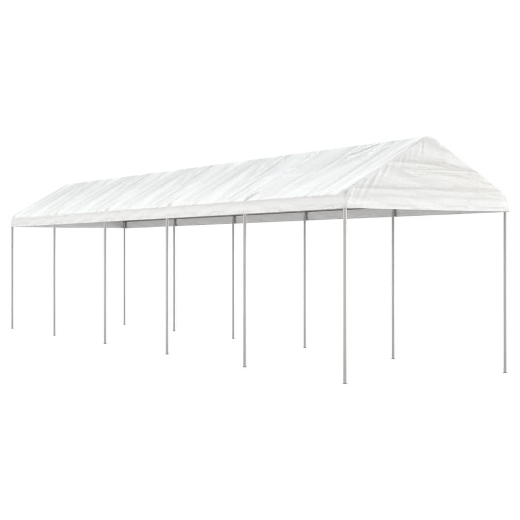 vidaXL Κιόσκι με Τέντα Λευκό 11,15 x 2,28 x 2,69 μ. από Πολυαιθυλένιο