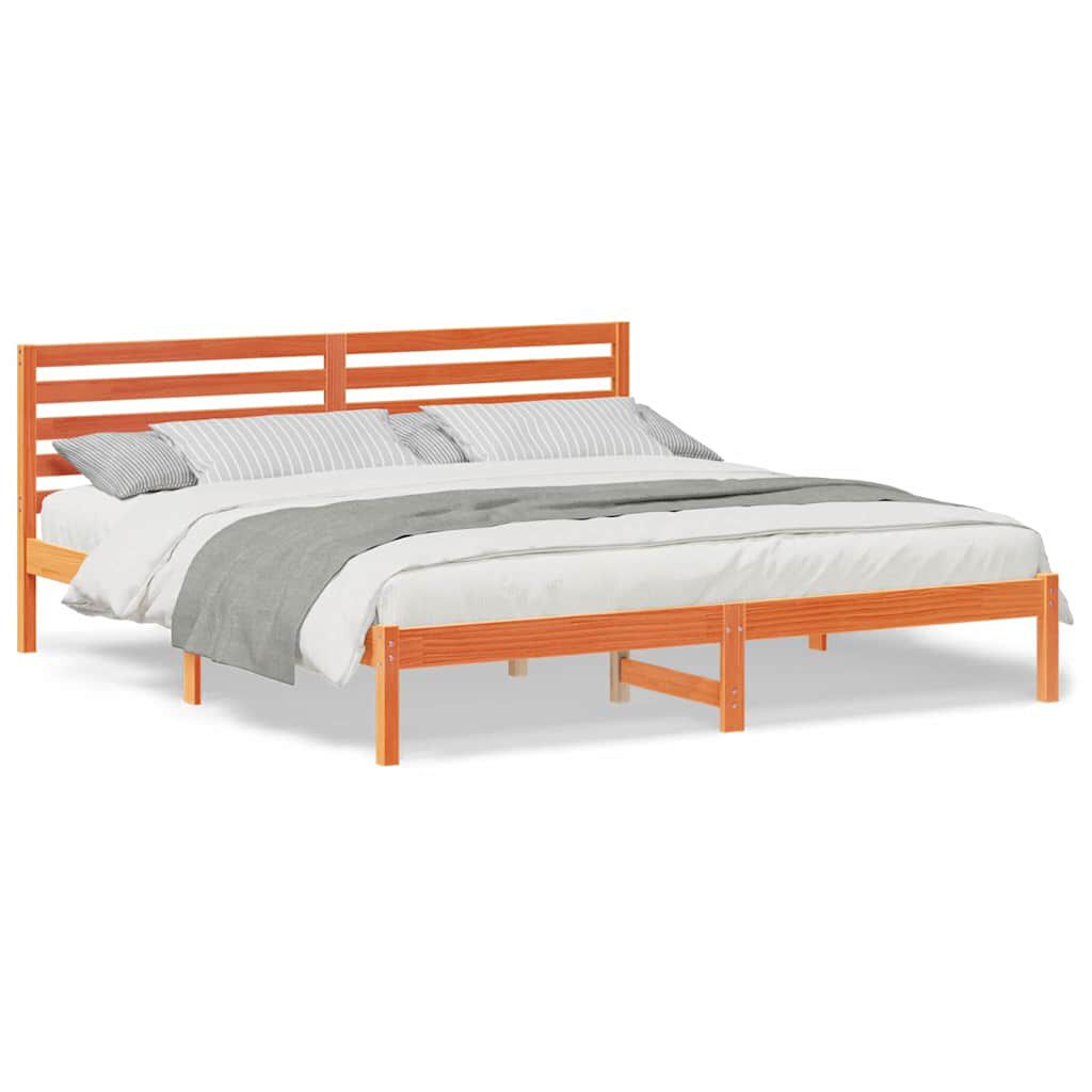 vidaXL Σκελετός Κρεβατιού Καφέ κεριού 180 x 200 cm Μασίφ ξύλο πεύκου