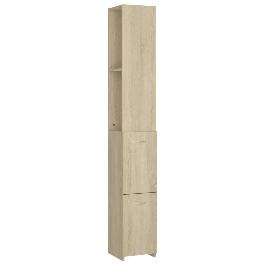 vidaXL Ντουλάπι Μπάνιου Sonoma Δρυς 25x26,5x170 εκ. Επεξεργασμένο Ξύλο