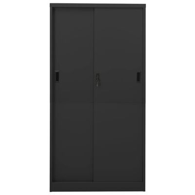 vidaXL Ντουλάπι Γραφείου Συρόμενη Πόρτα Ανθρακί 90x40x180 εκ. Ατσάλινο
