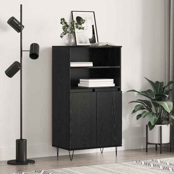 vidaXL Highboard &Mu;&alpha;ύ&rho;&omicron; 60 x 36 x 110 &epsilon;&kappa;. &Epsilon;&pi;&epsilon;&xi;&epsilon;&rho;&gamma;&alpha;&sigma;&mu;έ&nu;&omicron; &xi;ύ&lambda;&omicron;