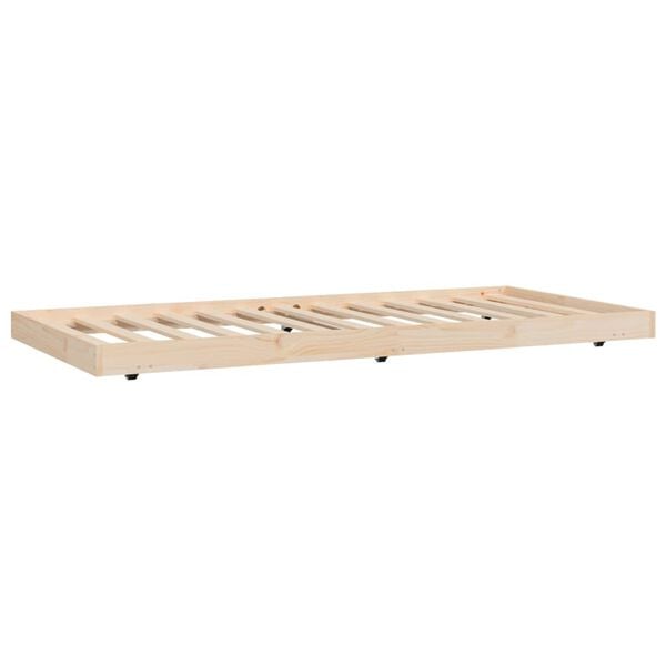 vidaXL Σκελετός Κρεβατιού Χωρίς Στρώμα 75x190 εκ Μασίφ Ξύλο Πεύκου