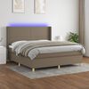 vidaXL &Kappa;&rho;&epsilon;&beta;ά&tau;&iota; Boxspring &mu;&epsilon; &Sigma;&tau;&rho;ώ&mu;&alpha; & LED Taupe 180x200 &epsilon;&kappa;. &Upsilon;&phi;&alpha;&sigma;&mu;ά&tau;&iota;&nu;&omicron;