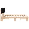 vidaXL Σκελετός Κρεβατιού με Επενδεδυμένο Κεφαλάρι Μαύρο 180 x 200 cm