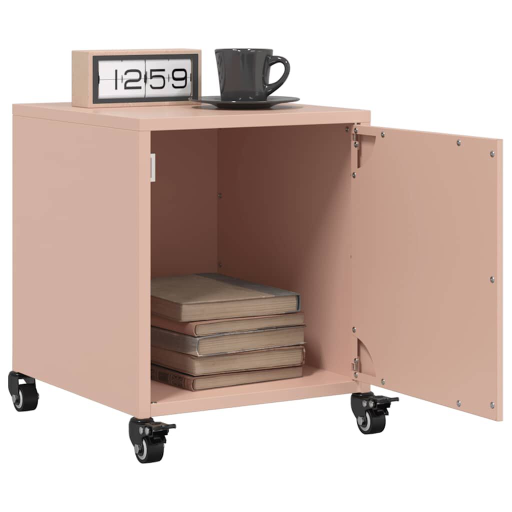 vidaXL Κομοδίνο Ροζ 36x38,5x43,5 εκ. από Χάλυβα