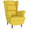 vidaXL Πολυθρόνα Μουσταρδί Κίτρινη Βελούδινη με Σκαμπό