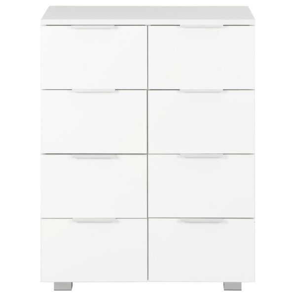 vidaXL Μπουφές Ψηλός Γυαλιστερός Λευκός 60x35x80 εκ. Επεξ. Ξύλο
