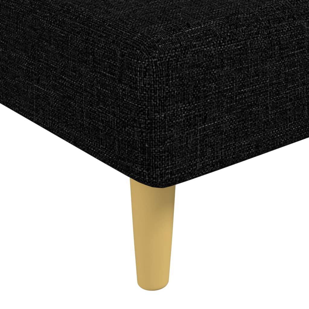 vidaXL Καναπές Κρεβάτι Γωνιακός Μαύρος 279 x 140 x 70 εκ. Υφασμάτινος